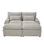 EHMKNP Canapé d'angle moderne 70.9 avec rangement, poufs, 4 ports et 2 porte-gobelets