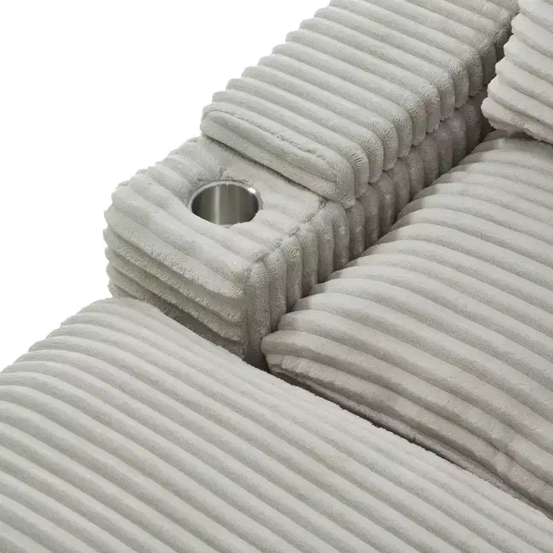 EHMKNP Canapé d'angle moderne 70.9 avec rangement, poufs, 4 ports et 2 porte-gobelets