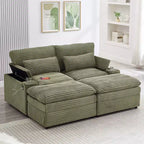 EHMKNP Canapé d'angle moderne 70.9 avec rangement, poufs, 4 ports et 2 porte-gobelets