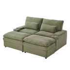 EHMKNP Canapé d'angle moderne 70.9 avec rangement, poufs, 4 ports et 2 porte-gobelets