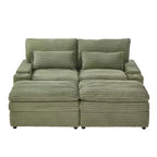 EHMKNP Canapé d'angle moderne 70.9 avec rangement, poufs, 4 ports et 2 porte-gobelets