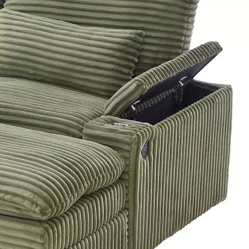EHMKNP Canapé d'angle moderne 70.9 avec rangement, poufs, 4 ports et 2 porte-gobelets