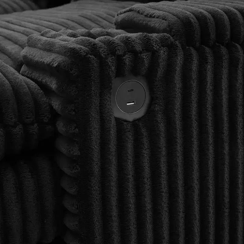 EHMKNP Canapé d'angle moderne 70.9 avec rangement, poufs, 4 ports et 2 porte-gobelets