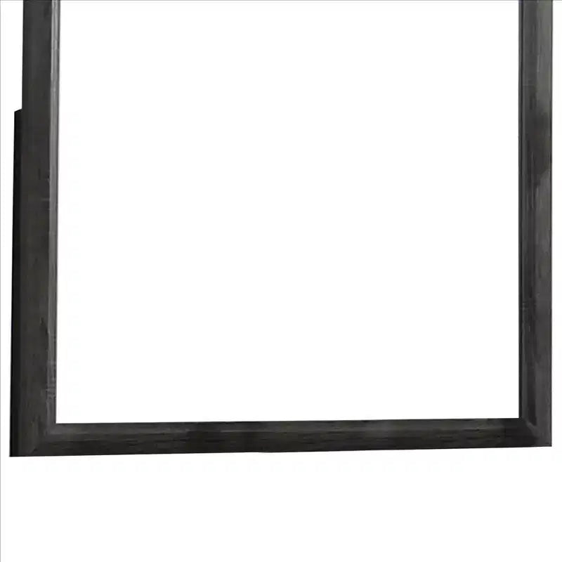 Miroir Royal Hampton, cadre en bois contemporain de 39 pouces, gris