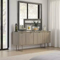 Royal Hampton Dresser Vanity Mirror, 39 Inch Stylish Modern Gray Wood Frame