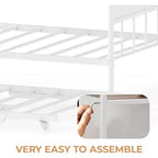 Lit de repos jumeau avec lit gigogne, cadre de lit pliable en métal robuste, canapé-lit double en métal, cadre de lit en acier robuste, pour la maison