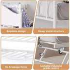 Lit de repos jumeau avec lit gigogne, cadre de lit pliable en métal robuste, canapé-lit double en métal, cadre de lit en acier robuste, pour la maison
