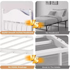 Lit de repos jumeau avec lit gigogne, cadre de lit pliable en métal robuste, canapé-lit double en métal, cadre de lit en acier robuste, pour la maison
