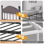 Lit de repos jumeau avec lit gigogne, cadre de lit pliable en métal robuste, canapé-lit double en métal, cadre de lit en acier robuste, pour la maison