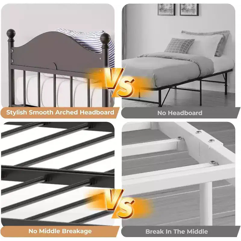 Lit de repos jumeau avec lit gigogne, cadre de lit pliable en métal robuste, canapé-lit double en métal, cadre de lit en acier robuste, pour la maison