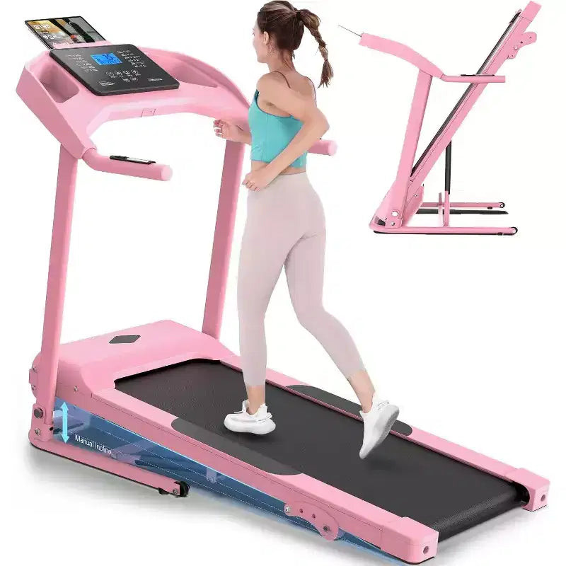 KRISRATE Treadmill with Incline, 3.5HP Smart Portable Folding Treadmill for Home, Running Machine with Smart Fitness Tracking, Silent Shock Absorption