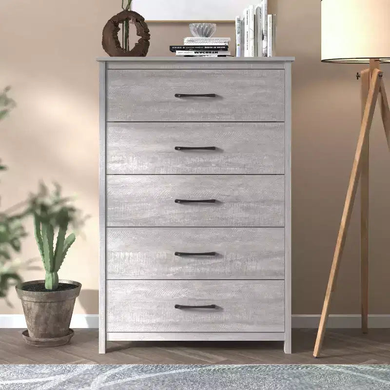 Commode Galano à 5 tiroirs de faible profondeur 31,3 L 15,6 P 47,7 H