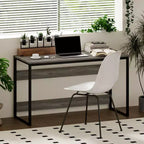 HOMLUX 52 Bureau d'ordinateur à cadre métallique Table d'étude Poste de travail de bureau à domicile avec compartiment de rangement