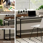 HOMLUX 52 Bureau d'ordinateur à cadre métallique Table d'étude Poste de travail de bureau à domicile avec compartiment de rangement