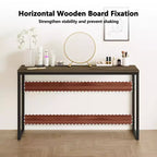HOMLUX 52 Bureau d'ordinateur à cadre métallique Table d'étude Poste de travail de bureau à domicile avec compartiment de rangement
