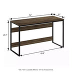HOMLUX 52 Bureau d'ordinateur à cadre métallique Table d'étude Poste de travail de bureau à domicile avec compartiment de rangement