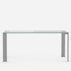 Table à manger en verre trempé 66,9 avec pieds en métal, table de cuisine Gaoyangjiaju