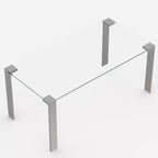 Table à manger en verre trempé 66,9 avec pieds en métal, table de cuisine Gaoyangjiaju
