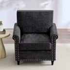 Canapé 3 places moderne en tissu chenille Mjkone/Canapé causeuse/Fauteuil simple avec design à rivets, Canapé de salon