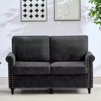 Canapé 3 places moderne en tissu chenille Mjkone/Canapé causeuse/Fauteuil simple avec design à rivets, Canapé de salon