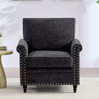 Canapé 3 places moderne en tissu chenille Mjkone/Canapé causeuse/Fauteuil simple avec design à rivets, Canapé de salon
