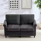 Canapé 3 places moderne en tissu chenille Mjkone/Canapé causeuse/Fauteuil simple avec design à rivets, Canapé de salon