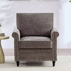 Canapé 3 places moderne en tissu chenille Mjkone/Canapé causeuse/Fauteuil simple avec design à rivets, Canapé de salon