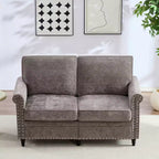 Canapé 3 places moderne en tissu chenille Mjkone/Canapé causeuse/Fauteuil simple avec design à rivets, Canapé de salon