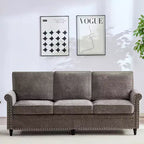 Canapé 3 places moderne en tissu chenille Mjkone/Canapé causeuse/Fauteuil simple avec design à rivets, Canapé de salon