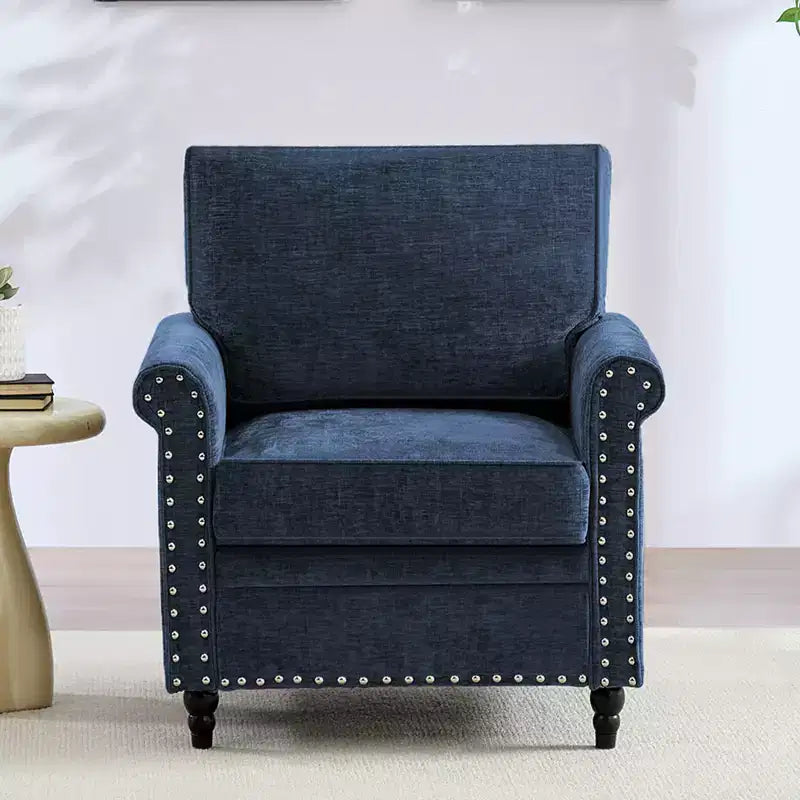 Canapé 3 places moderne en tissu chenille Mjkone/Canapé causeuse/Fauteuil simple avec design à rivets, Canapé de salon