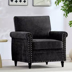 Canapé 3 places moderne en tissu chenille Mjkone/Canapé causeuse/Fauteuil simple avec design à rivets, Canapé de salon