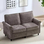 Canapé 3 places moderne en tissu chenille Mjkone/Canapé causeuse/Fauteuil simple avec design à rivets, Canapé de salon