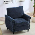 Canapé 3 places moderne en tissu chenille Mjkone/Canapé causeuse/Fauteuil simple avec design à rivets, Canapé de salon