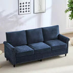 Canapé 3 places moderne en tissu chenille Mjkone/Canapé causeuse/Fauteuil simple avec design à rivets, Canapé de salon