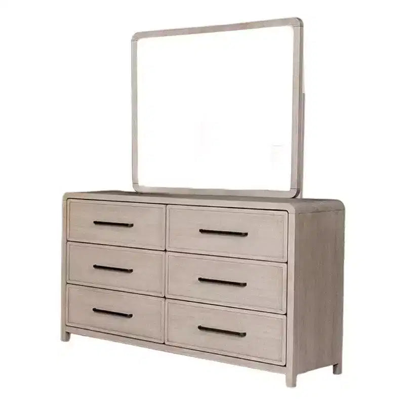 Miroir de commode Royal Hampton, bords arrondis, bois massif chêne naturel beige 37x40