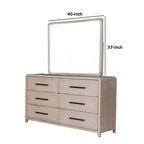 Miroir de commode Royal Hampton, bords arrondis, bois massif chêne naturel beige 37x40