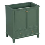 MAYEERTY Meuble-lavabo de salle de bain 30 po sans évier, portes d'armoire multifonctionnelles, tiroir, cadre solide en MDF noir