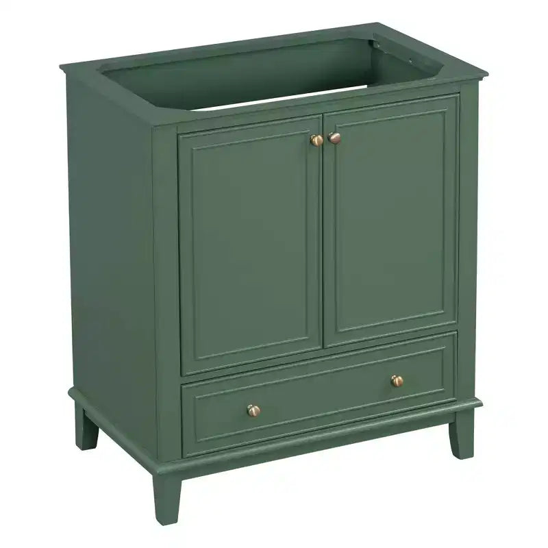 MAYEERTY Meuble-lavabo de salle de bain 30 po sans évier, portes d'armoire multifonctionnelles, tiroir, cadre solide en MDF noir