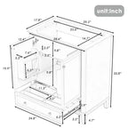 MAYEERTY Meuble-lavabo de salle de bain 30 po sans évier, portes d'armoire multifonctionnelles, tiroir, cadre solide en MDF noir