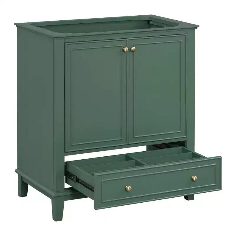 MAYEERTY Meuble-lavabo de salle de bain 30 po sans évier, portes d'armoire multifonctionnelles, tiroir, cadre solide en MDF noir
