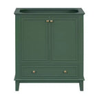 MAYEERTY Meuble-lavabo de salle de bain 30 po sans évier, portes d'armoire multifonctionnelles, tiroir, cadre solide en MDF noir