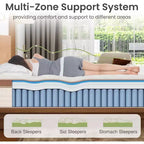 Matelas hybride Whisen 14 King, matelas ergonomique de luxe, matelas en mousse à mémoire de forme, ressorts ensachés