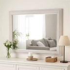 Royal Hampton 48 Inch Dresser Mirror, Weathered Gray Frame, Solid Rubberwood