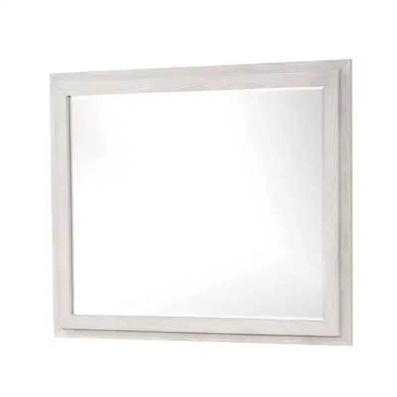 Miroir de commode Royal Hampton 48 po, cadre gris patiné, bois d'hévéa massif