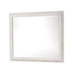 Miroir de commode Royal Hampton 48 po, cadre gris patiné, bois d'hévéa massif