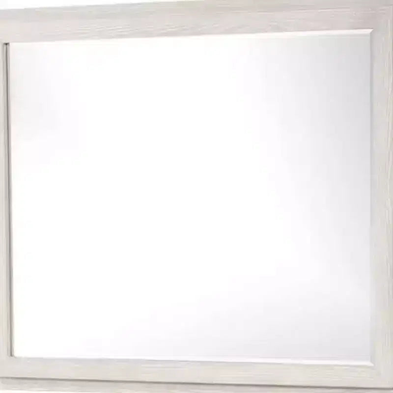 Miroir de commode Royal Hampton 48 po, cadre gris patiné, bois d'hévéa massif