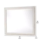 Miroir de commode Royal Hampton 48 po, cadre gris patiné, bois d'hévéa massif