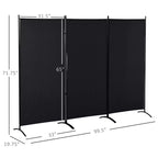 6'H 3 Panel Room Divider, Indoor Privacy Screen for Home