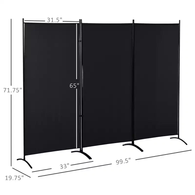 6'H 3 Panel Room Divider, Indoor Privacy Screen for Home