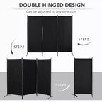6'H 3 Panel Room Divider, Indoor Privacy Screen for Home